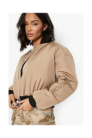 Boohoo Padded Crop Bomber Jacket