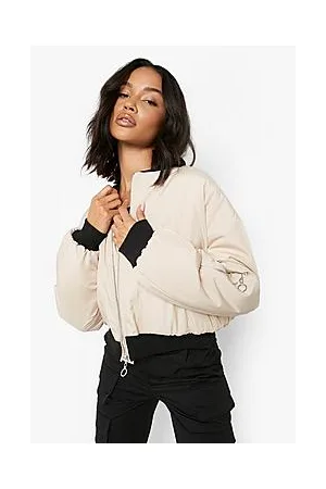Boohoo Padded Crop Bomber Jacket