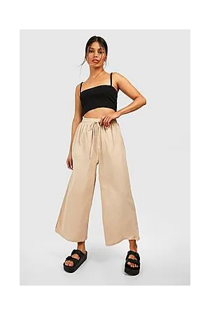 Boohoo Drawstring Waist Lightweight Woven Culotte