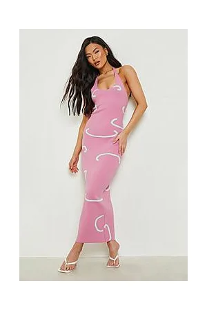 Boohoo Swirl Knitted Midaxi Dress