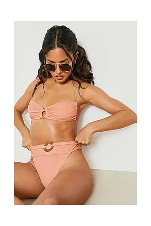 Boohoo Wooden O-ring High Waisted Tanga Bikini Brief