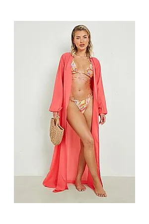 Boohoo Chiffon Belted Beach Maxi Kimono
