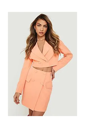 Boohoo Button Front Tailored Mini Skirt