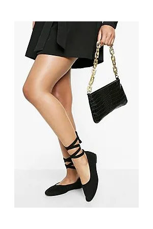 Boohoo Wrap Around Ankle Detail Ballet Flats