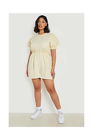 Boohoo Plus Cotton Poplin Check Playsuit