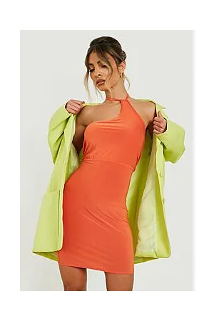 Boohoo Slinky Halterneck Mini Dress
