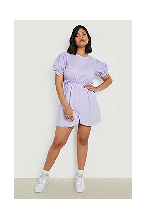 Boohoo Plus Cotton Poplin Check Playsuit