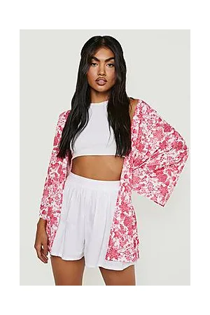 Boohoo Bright Paisley Chiffon Kimono