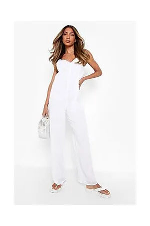 Boohoo Cheesecloth Strappy Trapeze Jumpsuit