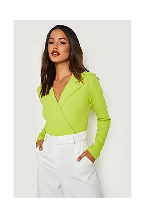 Boohoo Wrap Front Tailored Blazer Bodysuit