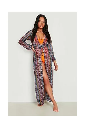 Boohoo Petite Zig Zag Printed Beach Kimono