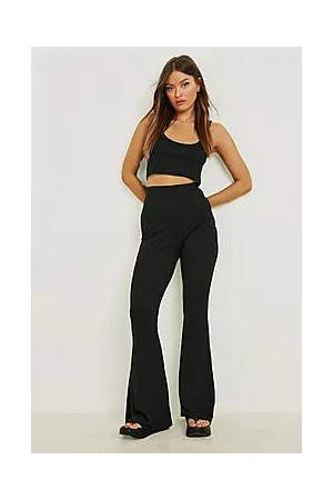 Boohoo Soft Ribbed Skinny Flares