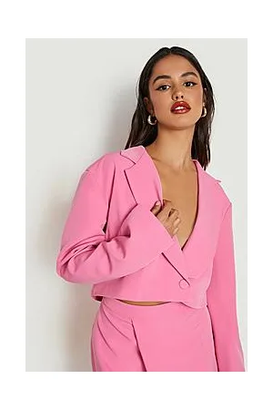 Boohoo Wrap Front Tailored Crop Blazer