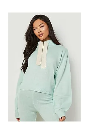 Boohoo Woman Ribbon Knitted Hoodie