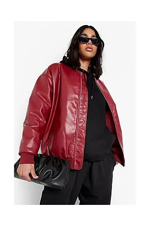 Boohoo Oversized Faux Leather Bomber Jacket