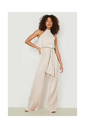 Boohoo Tall Halter Neck Wide Leg Jumpsuit