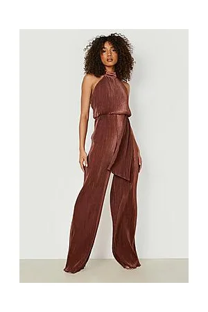 Boohoo Tall Halter Neck Wide Leg Jumpsuit