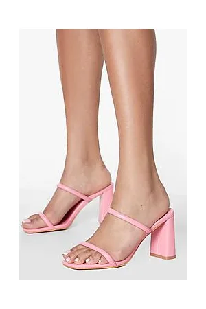 Boohoo Padded Double Strap Block Heel Mule