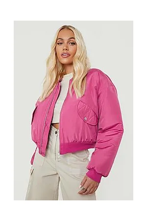 Boohoo Quilted Pocket Crop Bomber Jacket