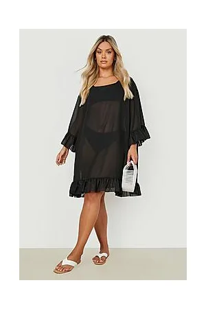 Boohoo Plus Ruffle Beach Dress