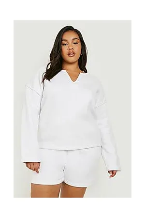 Boohoo Plus Notch Neck Loungewear Short Set