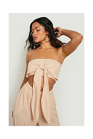 Boohoo Sustainable Crinkle Tie Bandeau Beach Top