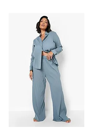 Boohoo Plus Beach Cheesecloth Shirt Co-Ord