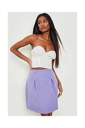 Boohoo Button Detail Tailored Mini Skirt