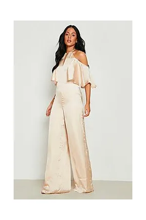Boohoo Tall Cold Shoulder Occasion Wide Leg Jumpsuit