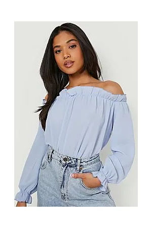 Boohoo Petite Bardot Woven Bodysuit