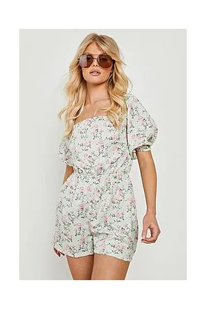 Boohoo Tie Back Short Sleeve Playsuit