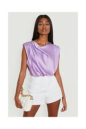 Boohoo Satin Sleeveless Cowl Bodysuit