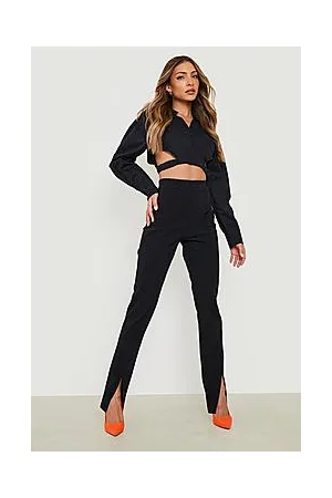 Boohoo Woven Split Front Skinny Trouser