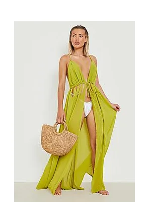 Boohoo Premium Beach Tie Cut Out Detail Maxi Kimono