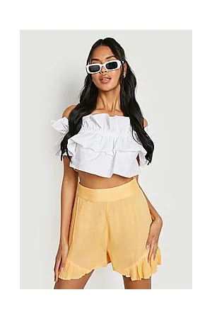 Boohoo Cheesecloth Frill Detail Short