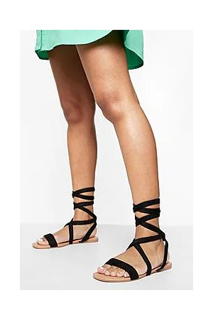 Boohoo Wide Fit Basic Ankle Wrap Sandal