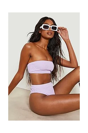 Boohoo Shirred High Waist Bikini Brief