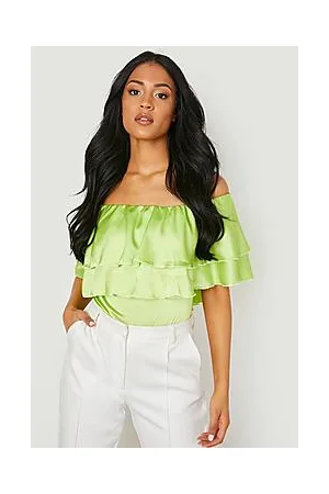 Boohoo Tall Ruffle Off The Shoulder Bodysuit