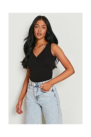 Boohoo Tall Recycled Button Strappy Bodysuit