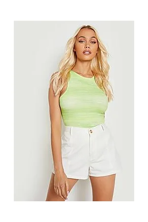 Boohoo Racer Space Dye Rib Bodysuit