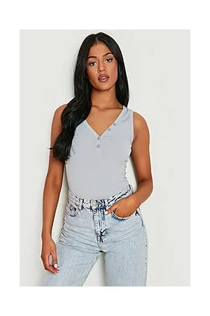 Boohoo Tall Recycled Button Strappy Bodysuit