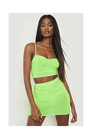 Boohoo Ruched Bralette & Mini Skirt