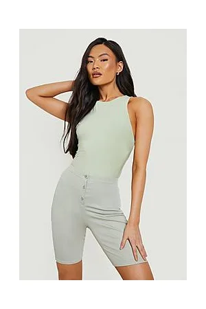 Boohoo Rib Button Front Cycling Short