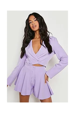 Boohoo Double Breasted Cropped Tailored Blazer