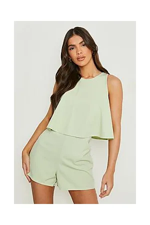 Boohoo Racer Neck Layered Playsuit