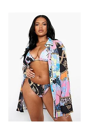 Boohoo Plus Chain Print Beach Shirt