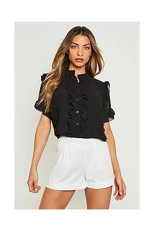 Boohoo Ruffle Short Sleeved Shirt