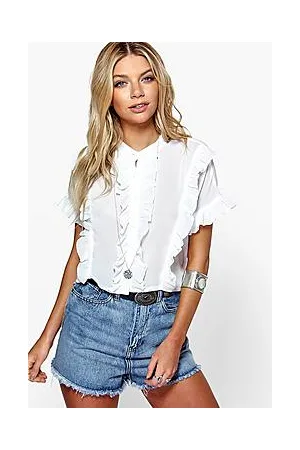 Boohoo Ruffle Short Sleeved Shirt