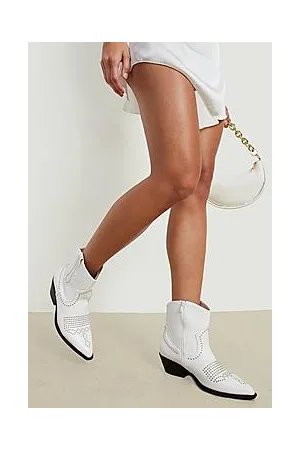 Boohoo Stud Detail Western Cowboy Boots