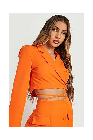 Boohoo Tie Waist Tailored Blazer